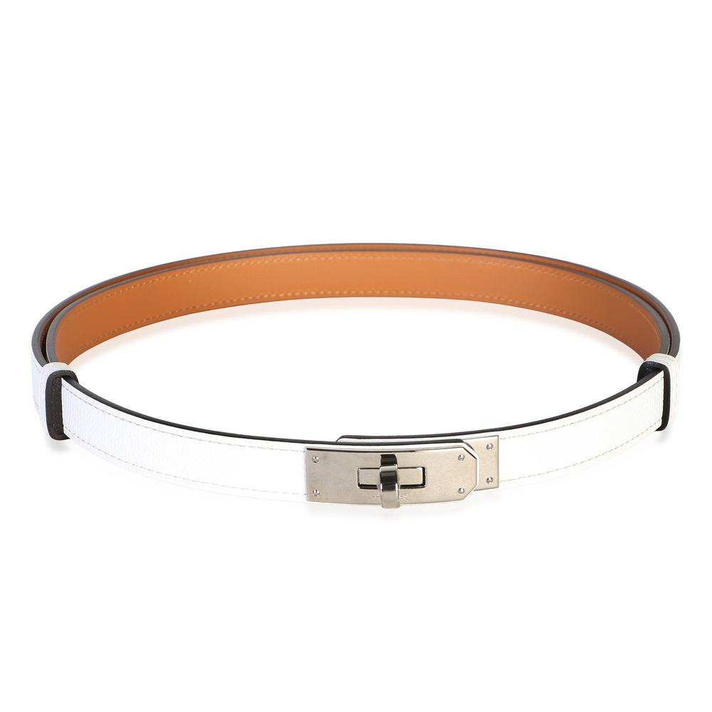 Hermès Blanc Epsom Kelly 18 Belt PHW
